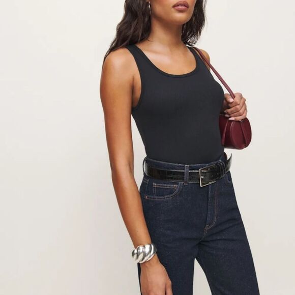 🪦 Reformation Eco Olivia Black Tank Size XS (3 for 30 bundle) - Picture 1 of 7
